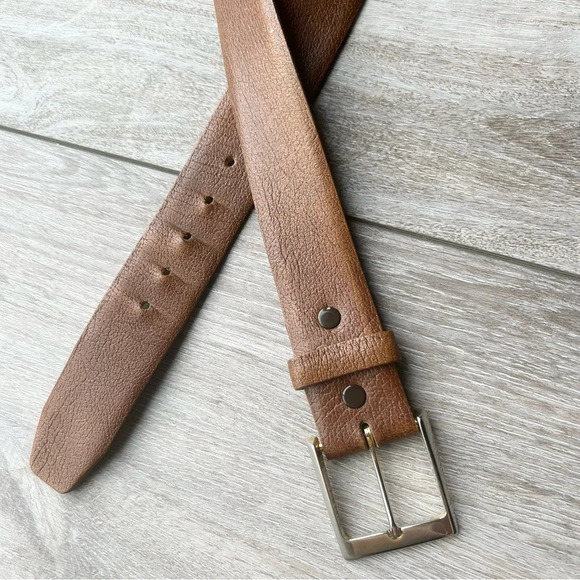 Vintage Quo Vadis Camel Grain Cowhide Brushed Suede Lining  Belt - Picture 9 of 15